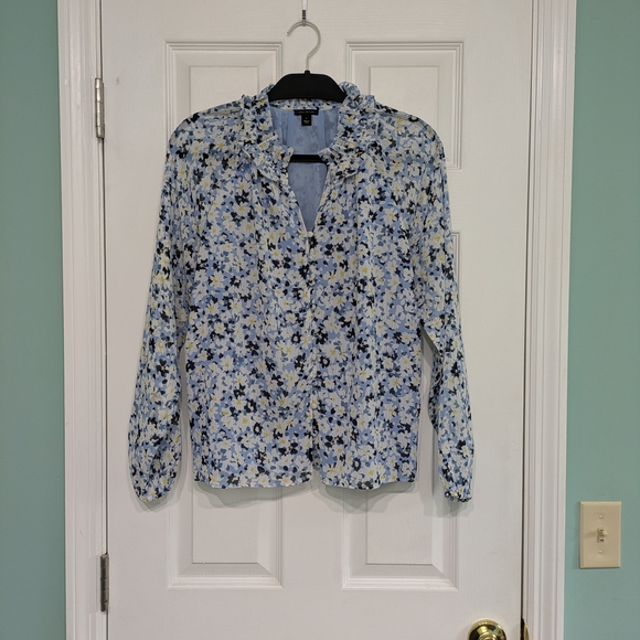 Floral Blue Women's Top - Picture 4 of 8